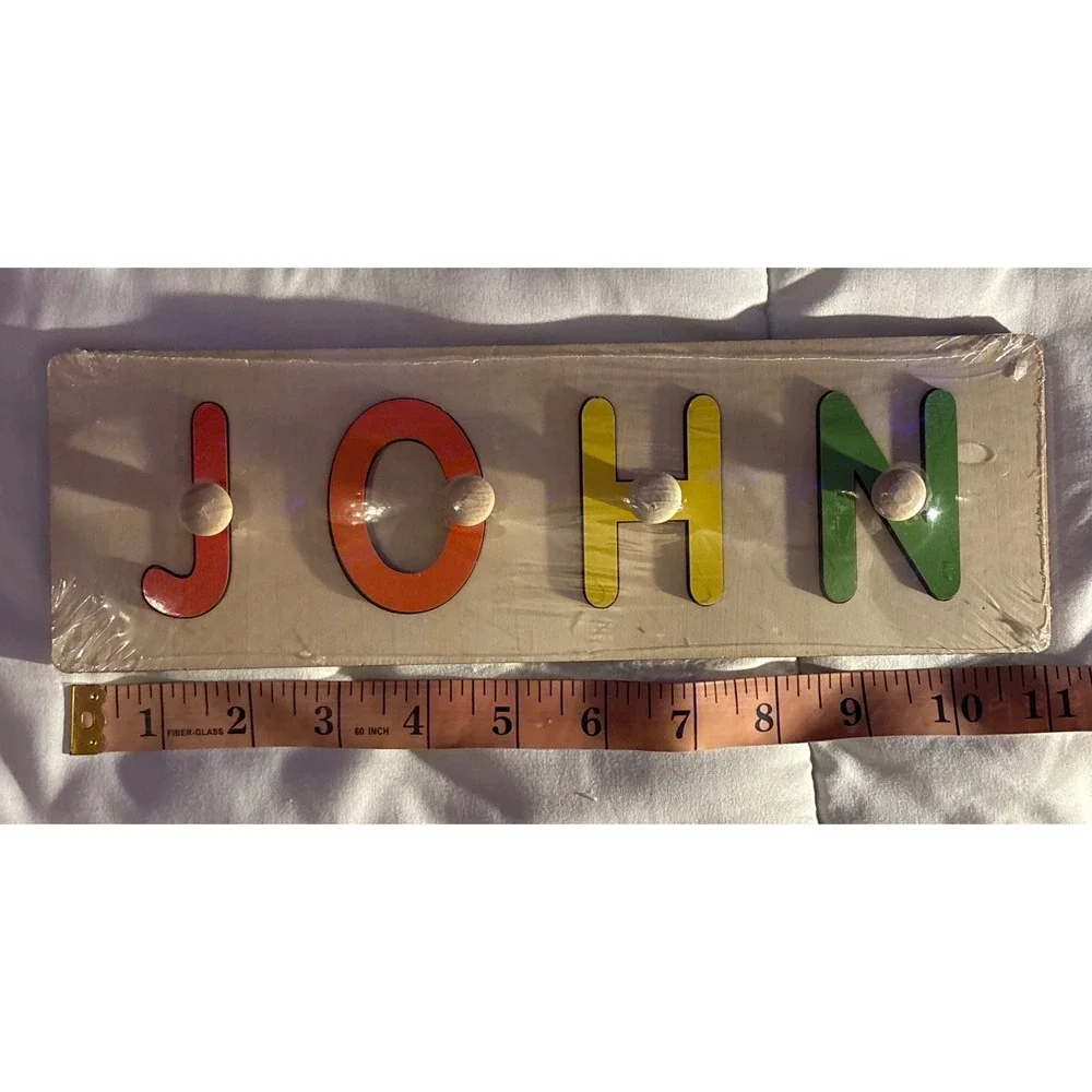 NEW  Personalized Wooden Name Puzzle JOHN Montessori Toddler Learning‎ Puzzle